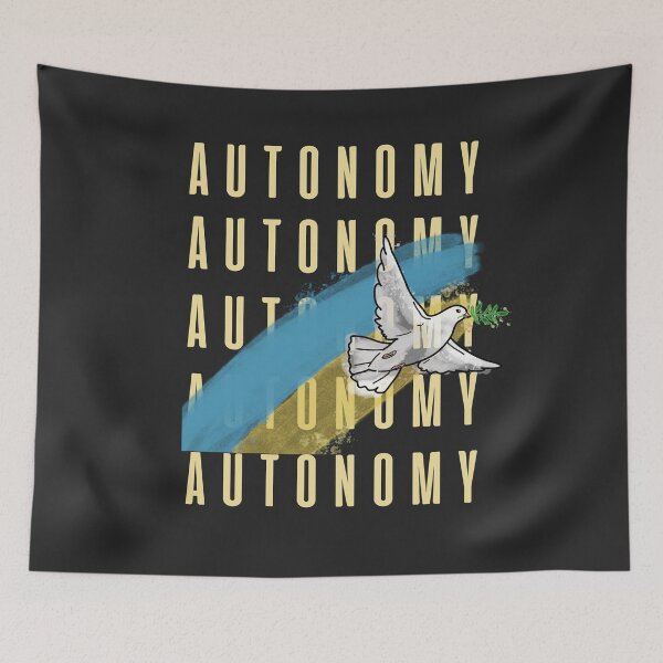 Item preview, Autonomy Peace Dove Abstract Yellow Blue Art designed and sold by EchoPrint Co..