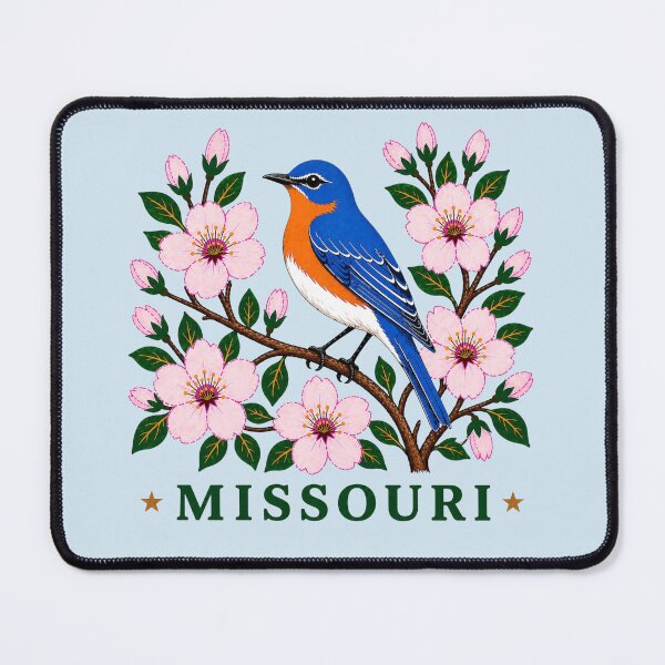 Item preview, Missouri Bluebird & Hawthorn Blossom Homage designed and sold by The-Drip-Studio.