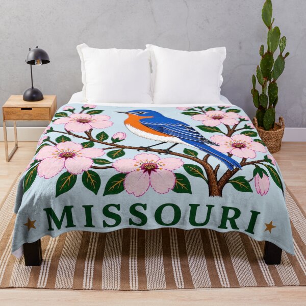 Item preview, Missouri Bluebird & Hawthorn Blossom Homage designed and sold by The-Drip-Studio.