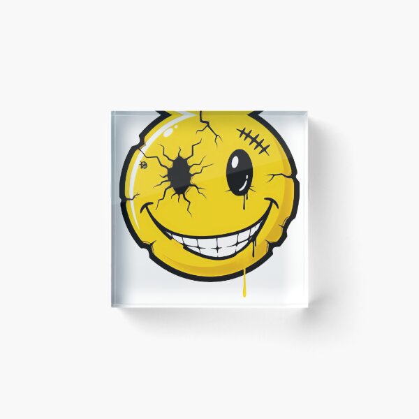 Item preview, Worn Cracked Smiley sticker designed and sold by StreetArtDecal.