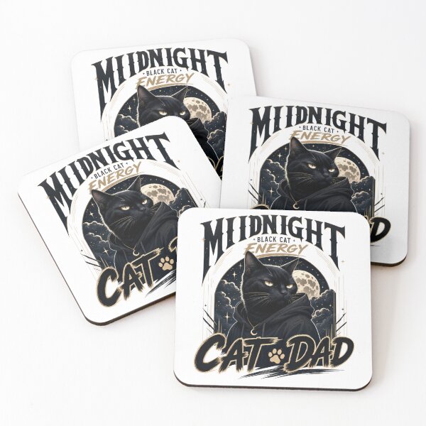 Item preview, Midnight Black Cat Energy Dad Kawaii Dark Aesthetic T-Shirt designed and sold by Ashley critters.