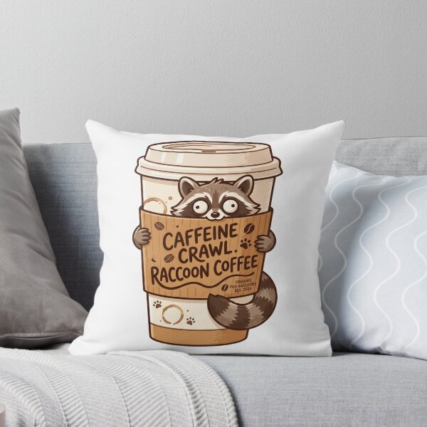 Item preview, Caffeine Crawl Raccoon Coffee Cup - Funny Tired Animal designed and sold by 0Zetgest.