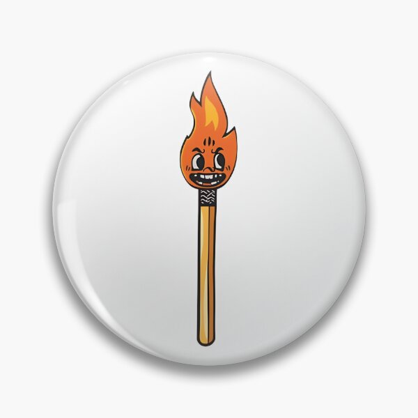 Item preview, Vintage Retro Matchstick Flame Mascot - Funny Cartoon Fire Burning Dark Humor Sticker Design designed and sold by RareVisuals.