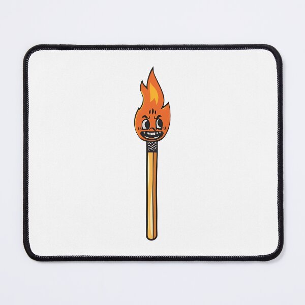 Item preview, Vintage Retro Matchstick Flame Mascot - Funny Cartoon Fire Burning Dark Humor Sticker Design designed and sold by RareVisuals.