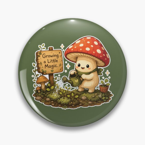 Item preview, Growing a Little Magic Mushroom Sticker Cute Cottagecore designed and sold by SimplePoDesign.
