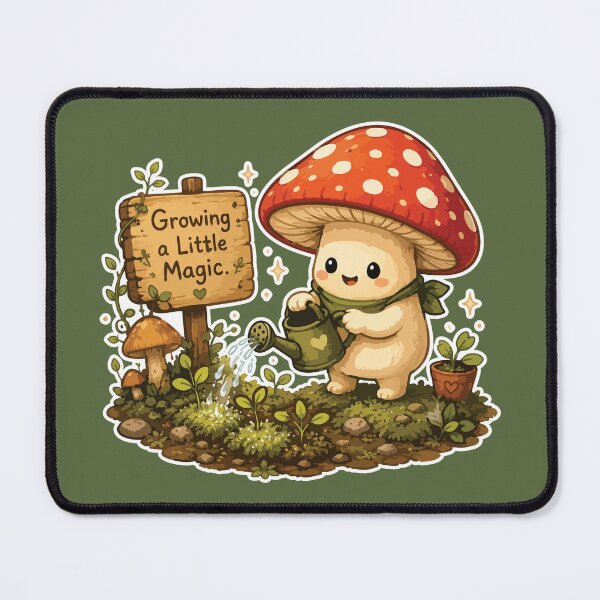 Item preview, Growing a Little Magic Mushroom Sticker Cute Cottagecore designed and sold by SimplePoDesign.