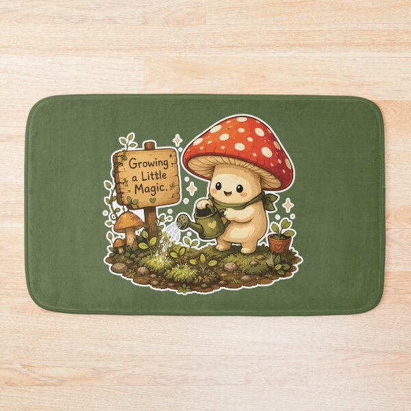 Item preview, Growing a Little Magic Mushroom Sticker Cute Cottagecore designed and sold by SimplePoDesign.