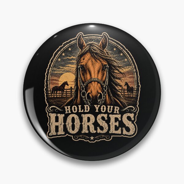 Item preview, Hold Your Horses – Vintage Western Horse Lover Equestrian Country Design designed and sold by PosiMCreations.