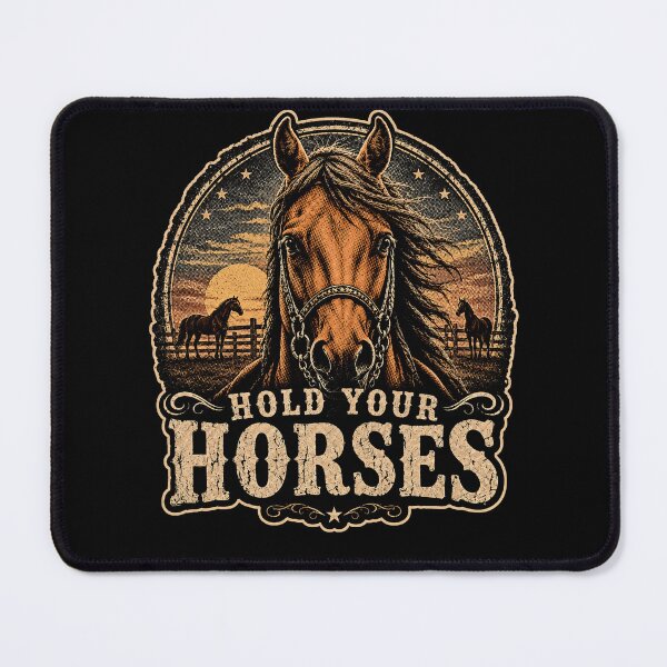 Item preview, Hold Your Horses – Vintage Western Horse Lover Equestrian Country Design designed and sold by PosiMCreations.