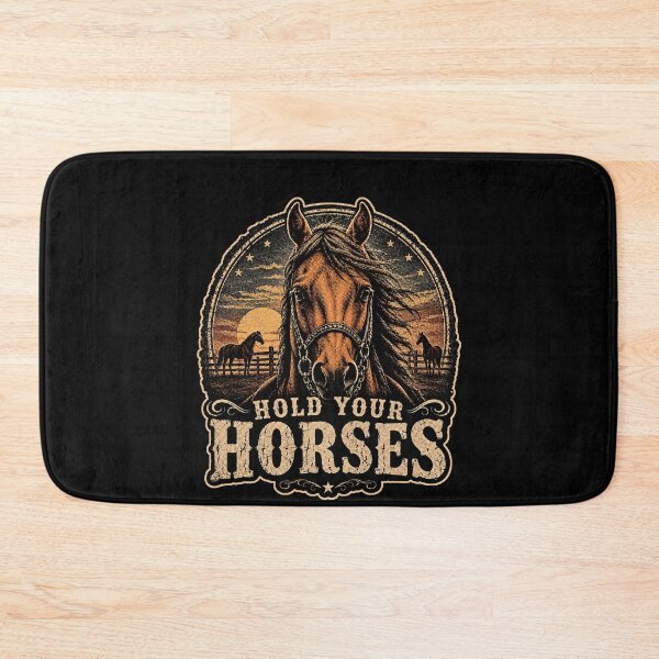 Item preview, Hold Your Horses – Vintage Western Horse Lover Equestrian Country Design designed and sold by PosiMCreations.
