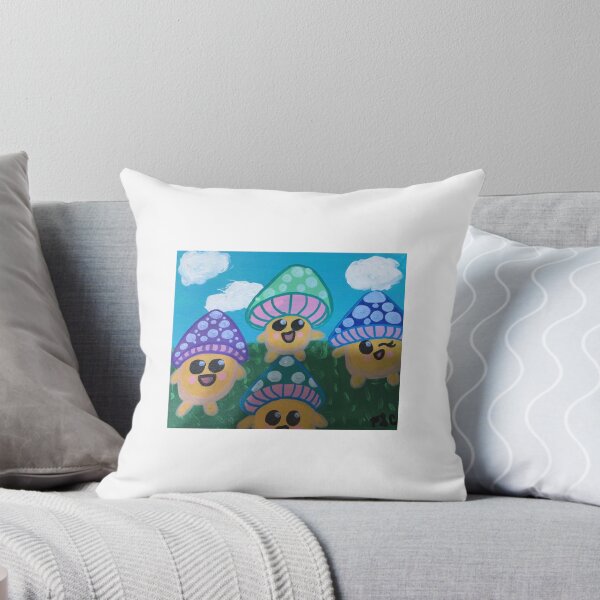 Item preview, Three Cute Mushroom Friends - Colorful Fantasy Fungi Art designed and sold by Faithstarmancil.