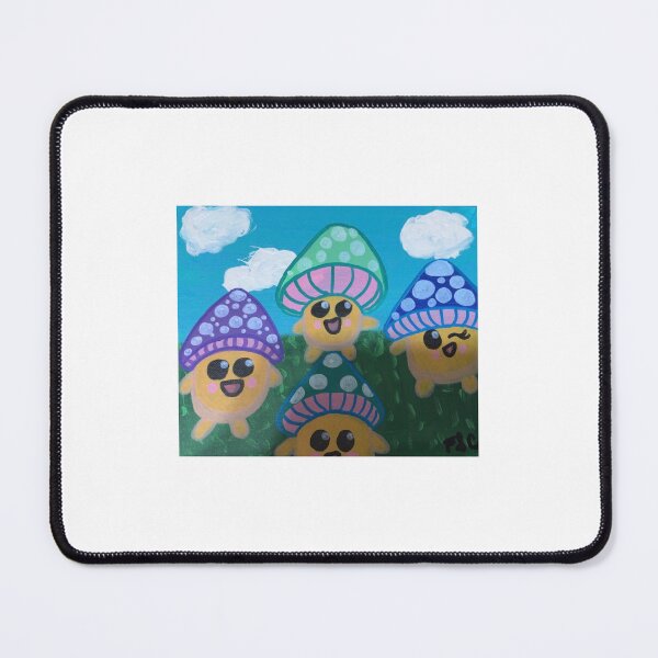 Item preview, Three Cute Mushroom Friends - Colorful Fantasy Fungi Art designed and sold by Faithstarmancil.