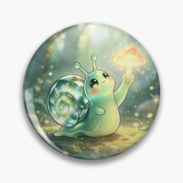 Item preview, The Mushroom Explorer - Cute Emerald Snail Discovering Forest Magic designed and sold by ABYSSLAB.