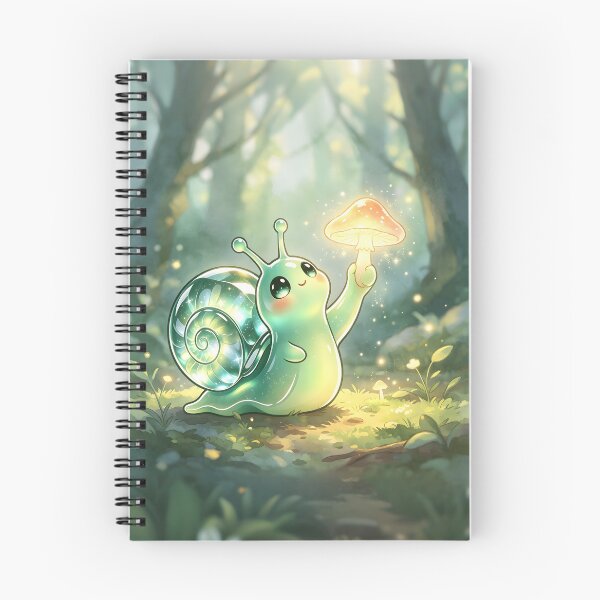Item preview, The Mushroom Explorer - Cute Emerald Snail Discovering Forest Magic designed and sold by ABYSSLAB.