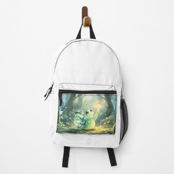 Item preview, The Mushroom Explorer - Cute Emerald Snail Discovering Forest Magic designed and sold by ABYSSLAB.