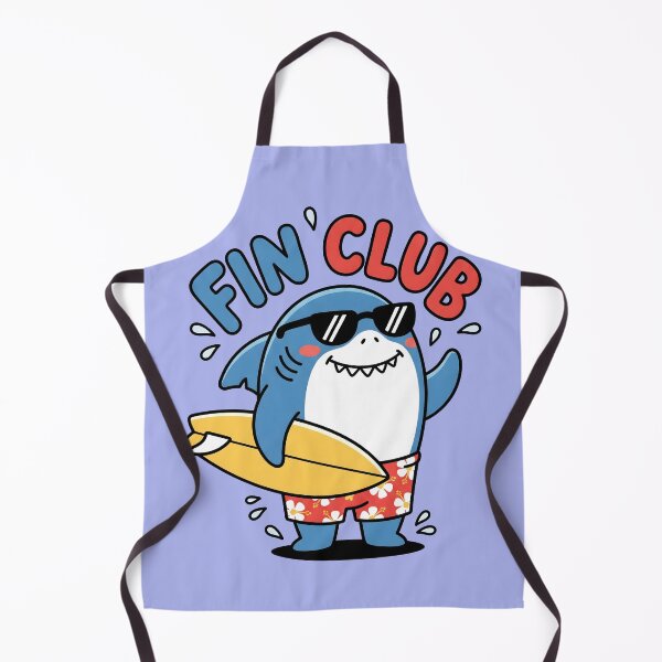 Aperçu de l'œuvre Fin Club – Design mignon de requin surfeur créée et vendue par Sea Gem.