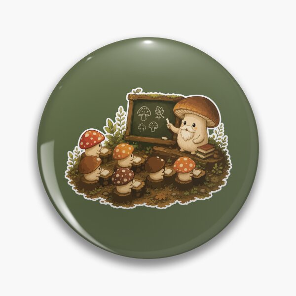 Item preview, Mushroom School Sticker Cute Forest Classroom Cottagecore designed and sold by SimplePoDesign.