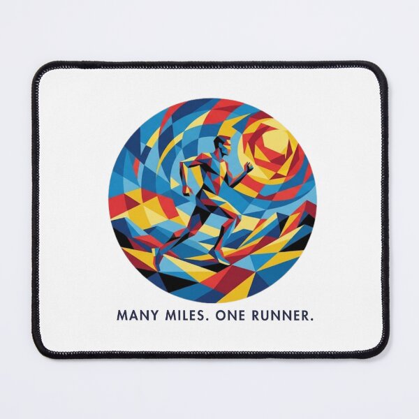 Item preview, Many Miles One Runner Cubist Running Art Design designed and sold by RunningWhiskers.