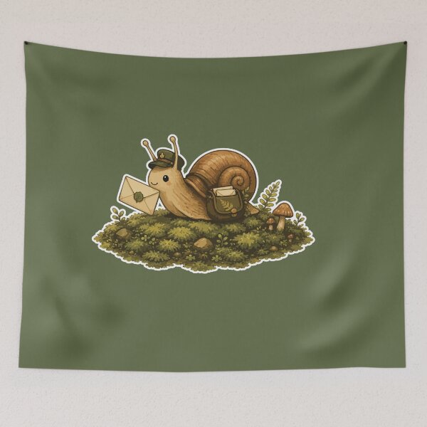 Item preview, Cute Snail Mail Carrier Cottagecore Forest Postman designed and sold by SimplePoDesign.