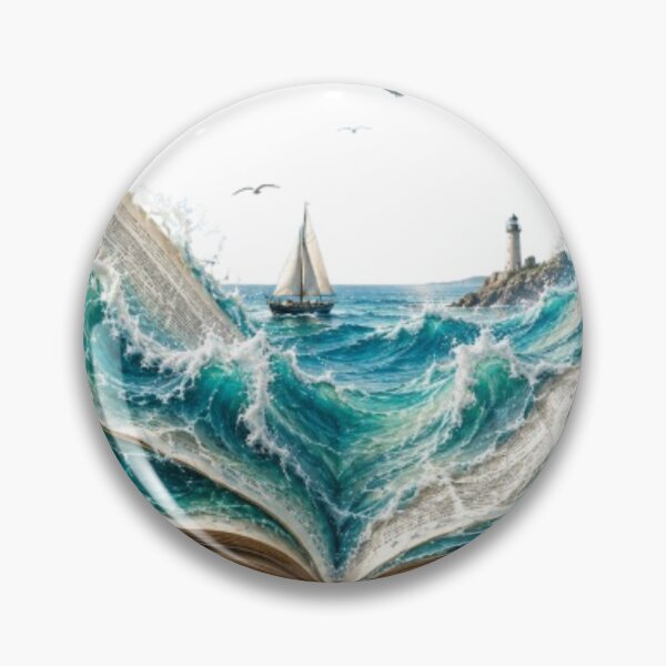Artikelvorschau, Ocean Book PNG, Open Book with Sea Waves, Coastal Fantasy Art, Nautical Digital Design, Beach Lover Gift entworfen und verkauft von Line-mood.