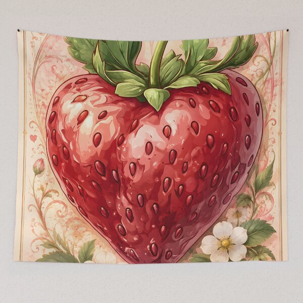 Item preview, Hearts 21 - Sweet Strawberry Heart Vintage Illustration designed and sold by NikaNavi.