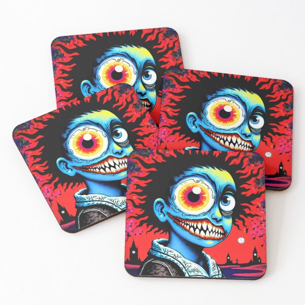 Item preview, Creepy Cute Boy Portrait with Giant Eye and Sharp Teeth | Dark Grunge Art designed and sold by QQQueen.