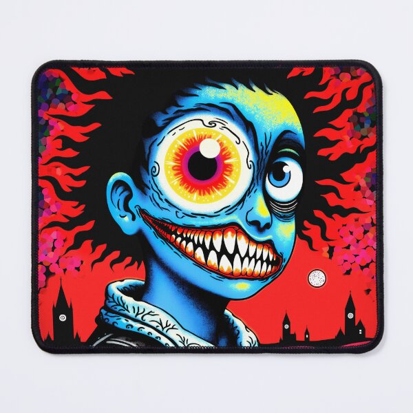 Item preview, Creepy Cute Boy Portrait with Giant Eye and Sharp Teeth | Dark Grunge Art designed and sold by QQQueen.