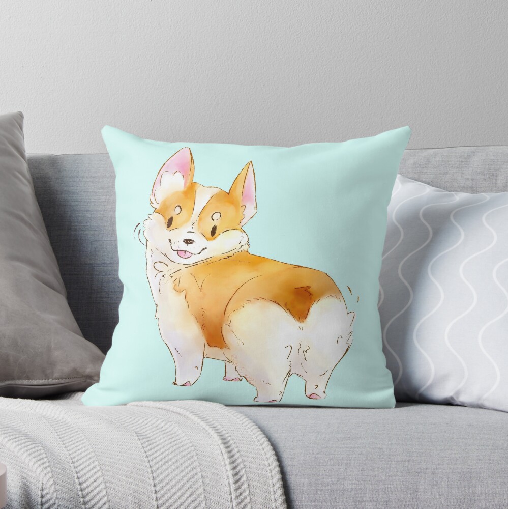 corgi throw pillow