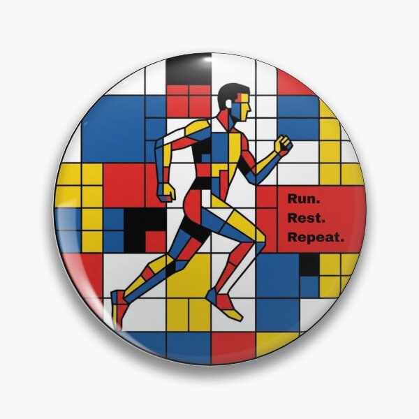 Item preview, Run Rest Repeat Modernist Running Design designed and sold by RunningWhiskers.