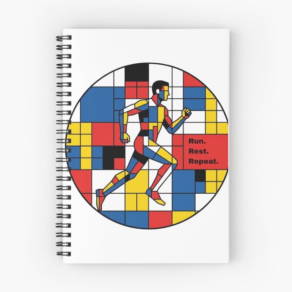 Item preview, Run Rest Repeat Modernist Running Design designed and sold by RunningWhiskers.