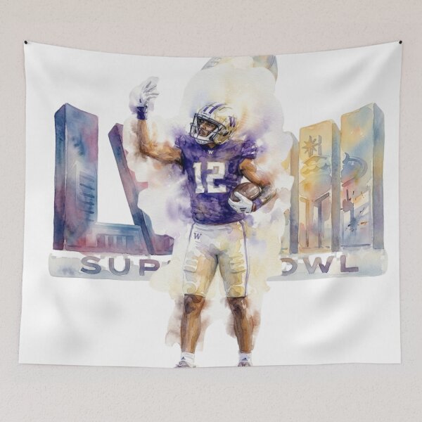 Item preview, Watercolor Super Bowl LIX Football Player Design - Purple and Gold Team Colors designed and sold by Turnersports.