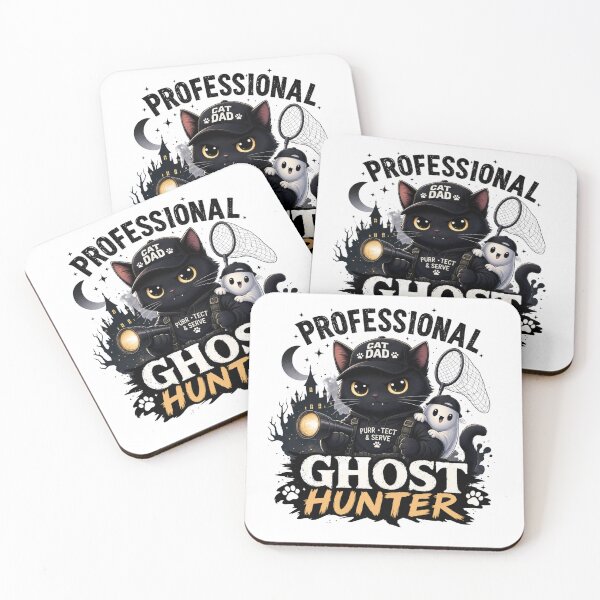 Item preview, Professional Ghost Hunter Black Cat Dad Funny Kawaii T-Shirt designed and sold by Ashley critters.