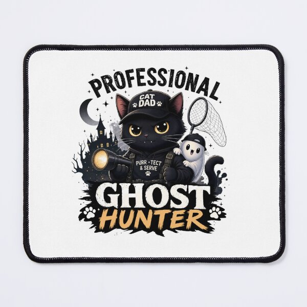 Item preview, Professional Ghost Hunter Black Cat Dad Funny Kawaii T-Shirt designed and sold by Ashley critters.