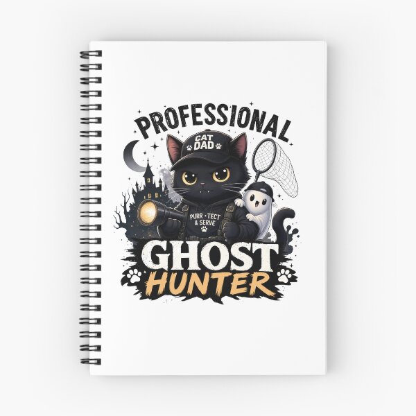 Item preview, Professional Ghost Hunter Black Cat Dad Funny Kawaii T-Shirt designed and sold by Ashley critters.