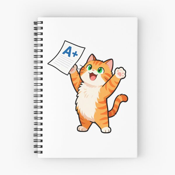 Item preview, Happy Orange Cat Celebrating an A+ Grade | Back to School Sticker designed and sold by OksArtStudio.