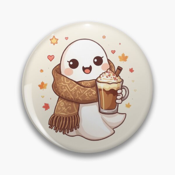 Item preview, Deluxe Cozy Ghost Coffee | Cute Kawaii Ghost Autumn Sticker designed and sold by Stylestickers55.