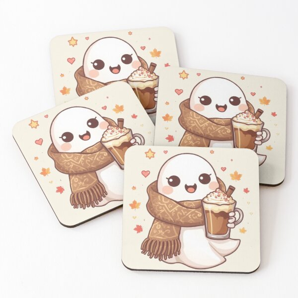 Item preview, Deluxe Cozy Ghost Coffee | Cute Kawaii Ghost Autumn Sticker designed and sold by Stylestickers55.