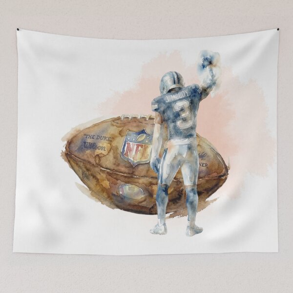 Item preview, J. McCoy Number 3 Football Legend Watercolor designed and sold by Cucuzeus.