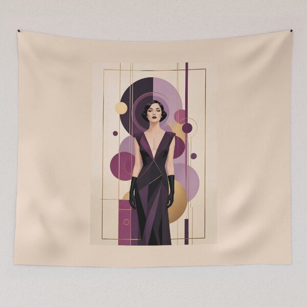 Item preview, 1920s Flapper Woman in Modern Minimalist Art Style designed and sold by Lucia Amaris Art.