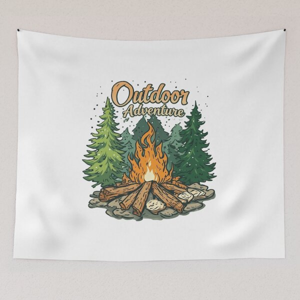 Item preview, Outdoor Adventure Campfire Wilderness Camping designed and sold by Mido-artister.