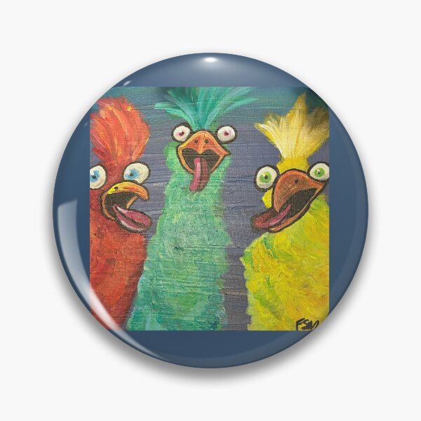 Item preview, Crazy Colorful Chickens - Silly Derpy Chicken Meme Art designed and sold by Faithstarmancil.