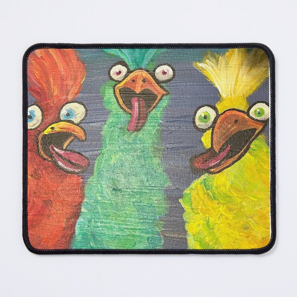 Item preview, Crazy Colorful Chickens - Silly Derpy Chicken Meme Art designed and sold by Faithstarmancil.