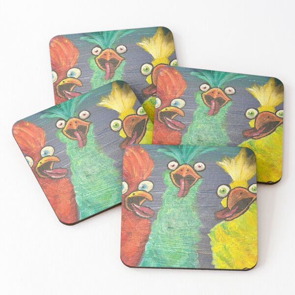 Item preview, Crazy Colorful Chickens - Silly Derpy Chicken Meme Art designed and sold by Faithstarmancil.
