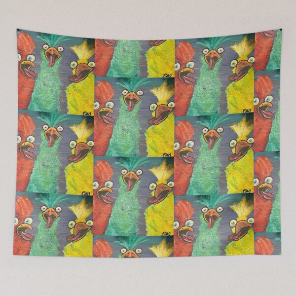 Item preview, Crazy Colorful Chickens - Silly Derpy Chicken Meme Art designed and sold by Faithstarmancil.