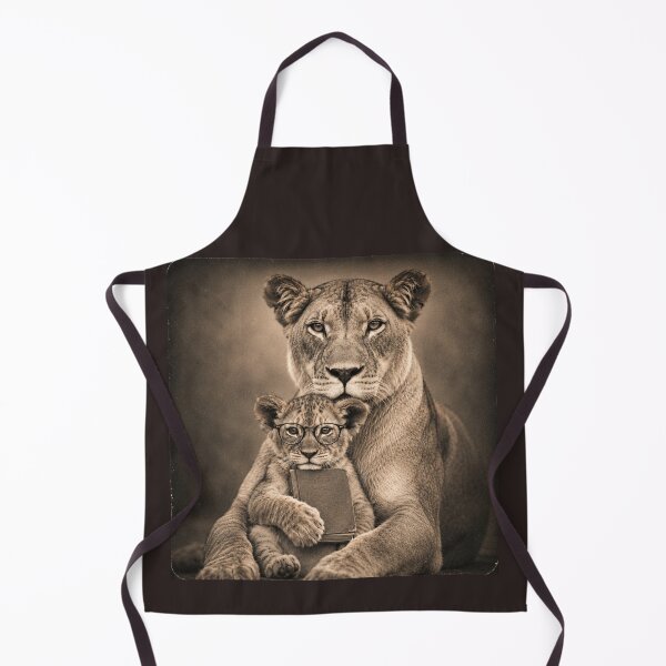 Item preview, Vintage Bookworm Lion Cub with Protective Lioness | Retro Wildlife Reader Art designed and sold by HOUSE OF TIST.