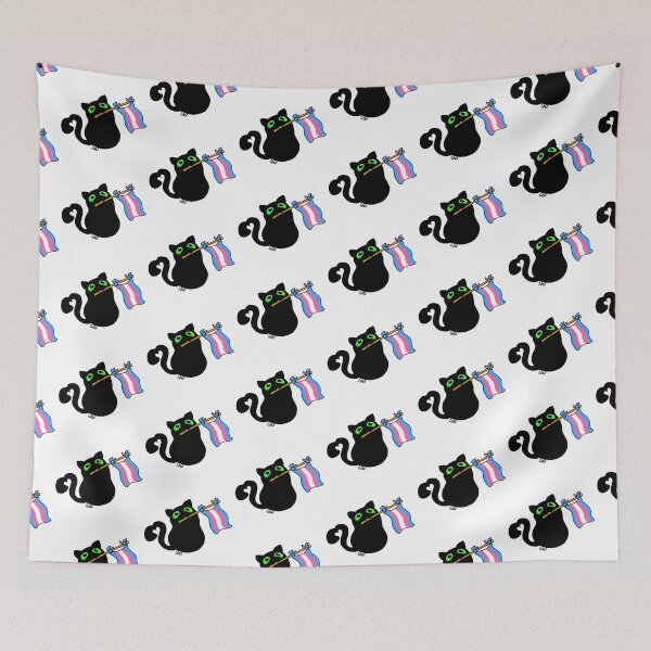 Item preview, Pride Flag Kitty - Trans designed and sold by WorksOfWhimsies.