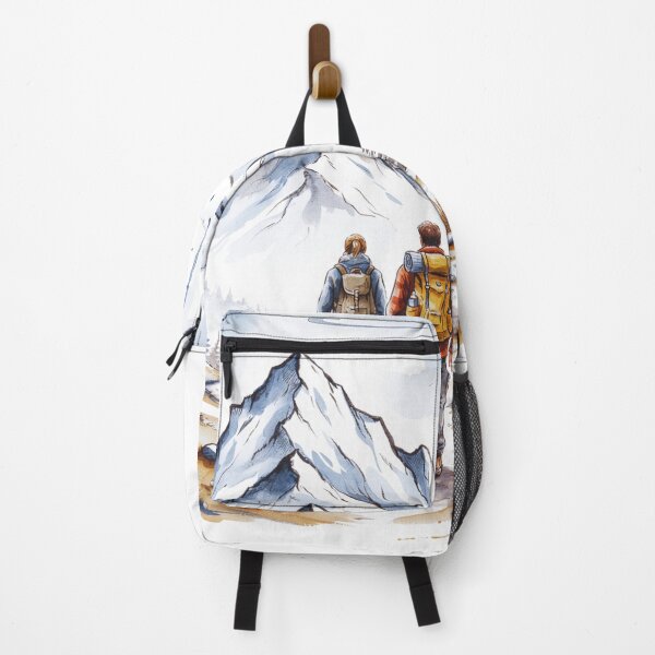 Item preview, Watercolor Mountain Hiking Adventure – Two Hikers on Trail designed and sold by GabeMountainArt.