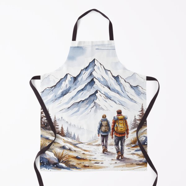 Item preview, Watercolor Mountain Hiking Adventure – Two Hikers on Trail designed and sold by Gabe1983.