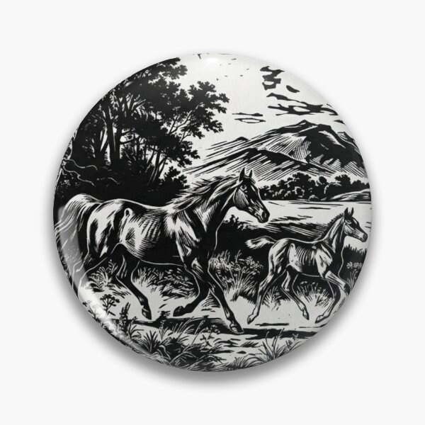 Item preview, Horse and foal emerging from the dark forest designed and sold by AnthonyThomas.
