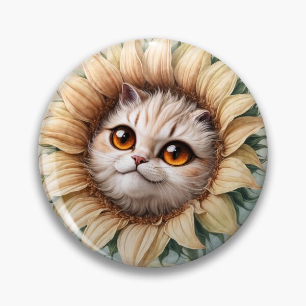 Item preview, Cute Sunflower Cat Face Art - Cat Portrait designed and sold by QQQueen.